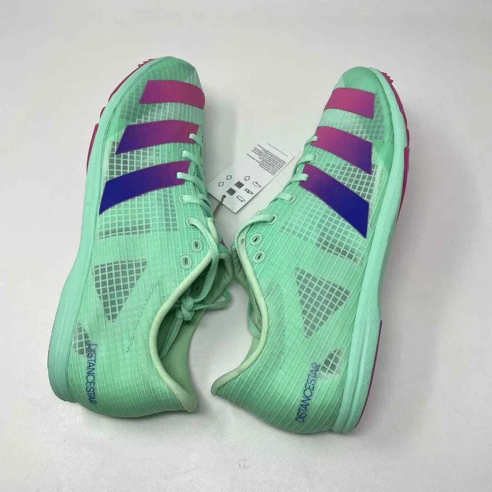 Adidas Adizero Distancestar Track Shoes Mens 11.5 GV9078 Mint Green Pink NEW - Picture 6 of 8